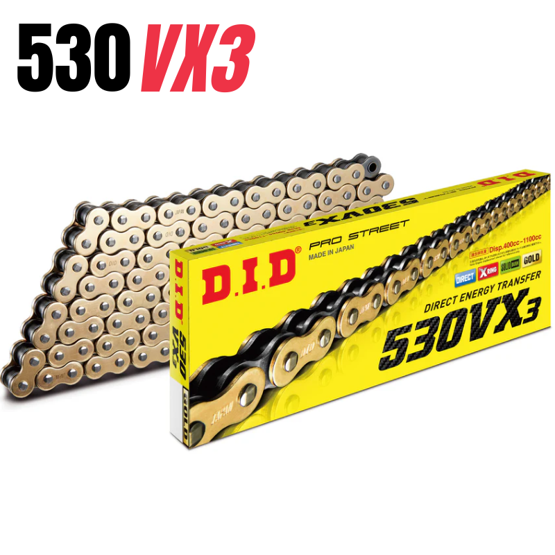530VX3GOLD.png CHAINS 530 VX3 X-RING RANGE