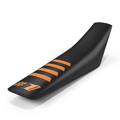 One Gripper Seat Cover - RIBBED Black/Orange