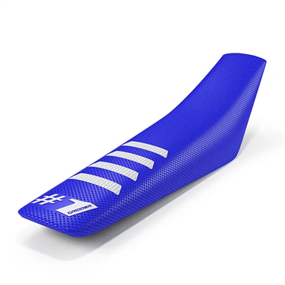 One Gripper Seat Cover - RIBBED Blue/White