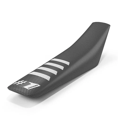 One Gripper Seat Cover - RIBBED Dark Grey/White